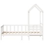 Sofá cama con techo madera maciza de pino blanco 90x200 cm