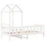 Sofá cama con techo madera maciza de pino blanco 90x200 cm de , Camas y somieres - Ref: Foro24-3282211, Precio: 182,40 €, Des...