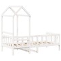 Sofá cama con techo madera maciza de pino blanco 90x200 cm de , Camas y somieres - Ref: Foro24-3282211, Precio: 184,88 €, Des...