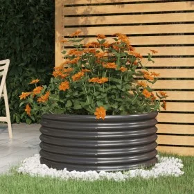 Anthracite powder-coated steel planter 80x80x36 cm by , Pots and planters - Ref: Foro24-318856, Price: 48,46 €, Discount: %