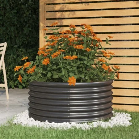 Anthracite powder-coated steel planter 80x80x36 cm by , Pots and planters - Ref: Foro24-318856, Price: 54,38 €, Discount: %