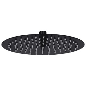 Cabezal de ducha efecto lluvia acero inox redondo negro 25 cm de vidaXL, Cabezales de ducha - Ref: Foro24-147691, Precio: 22,...