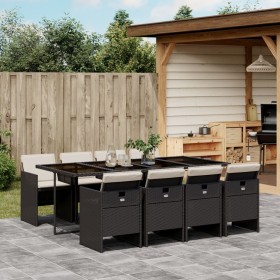 9-piece garden dining set with black synthetic rattan cushions by , Garden sets - Ref: Foro24-3210558, Price: 704,64 €, Disco...