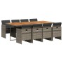Garten-Essgruppe, 9-teilig, mit grauen Polstern aus synthetischem Rattan. von , Gartensets - Ref: Foro24-3210566, Preis: 780,...
