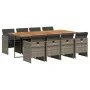 Set comedor jardín 9 pzas y cojines ratán sintético gris de , Conjuntos de jardín - Ref: Foro24-3210566, Precio: 746,74 €, De...