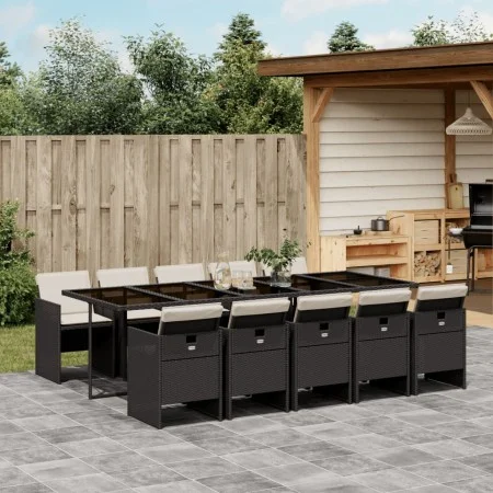 11-piece garden dining set with black synthetic rattan cushions by , Garden sets - Ref: Foro24-3210570, Price: 916,68 €, Disc...