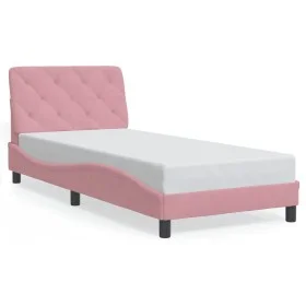 Bettgestell mit LED-Lichtern in rosa Samt 90x200 cm von , Betten und Lattenroste - Ref: Foro24-3213836, Preis: 167,56 €, Raba...