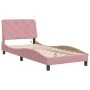 Bed frame with LED lights pink velvet 90x200 cm by , Beds and slatted bases - Ref: Foro24-3213836, Price: 169,56 €, Discount: %