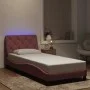 Bed frame with LED lights pink velvet 90x200 cm by , Beds and slatted bases - Ref: Foro24-3213836, Price: 169,56 €, Discount: %