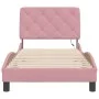 Bed frame with LED lights pink velvet 90x200 cm by , Beds and slatted bases - Ref: Foro24-3213836, Price: 169,56 €, Discount: %