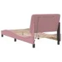 Bed frame with LED lights pink velvet 90x200 cm by , Beds and slatted bases - Ref: Foro24-3213836, Price: 169,56 €, Discount: %