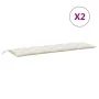 Cushions for garden bench 2 units cream melange fabric 180x50x7 cm by , Cushions for chairs and sofas - Ref: Foro24-4002621, ...