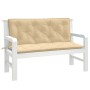 Cojines para banco jardín 2 uds tela beige melange 120x50x7 cm