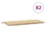 Cushions for garden bench 2 units beige melange fabric 120x50x7 cm by , Cushions for chairs and sofas - Ref: Foro24-4002600, ...