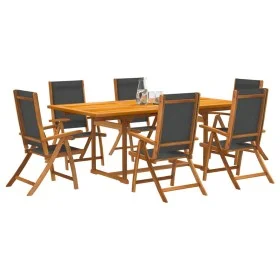 Garden dining set 7 pieces solid acacia wood and textilene by , Garden sets - Ref: Foro24-3279261, Price: 733,25 €, Discount: %