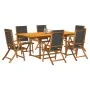 Juego comedor de jardín 7 pzas madera maciza acacia y textileno de , Conjuntos de jardín - Ref: Foro24-3279261, Precio: 731,4...