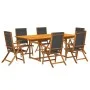 Juego comedor de jardín 7 pzas madera maciza acacia y textileno de , Conjuntos de jardín - Ref: Foro24-3279261, Precio: 731,4...