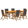 Juego comedor de jardín 7 pzas madera maciza acacia y textileno de , Conjuntos de jardín - Ref: Foro24-3279261, Precio: 823,2...