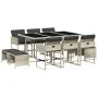 Set de comedor de jardín 11 pzas y cojines ratán sintético gris de , Conjuntos de jardín - Ref: Foro24-3278098, Precio: 552,7...