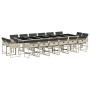 Set comedor jardín y cojines 17 pzas ratán sintético gris claro de , Conjuntos de jardín - Ref: Foro24-3278194, Precio: 979,20 €