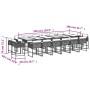Garden dining set with 17 pieces, light gray synthetic rattan and cushions. by , Garden sets - Ref: Foro24-3278194, Price: 97...
