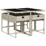Garten-Essgruppe 5-teilig mit Kissen aus hellem grauen Kunststoff-Rattan von , Gartensets - Ref: Foro24-3278026, Preis: 302,4...