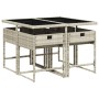 Set comedor de jardín 5 pzas cojines ratán sintético gris claro de , Conjuntos de jardín - Ref: Foro24-3278026, Precio: 270,9...