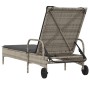 Lounger with wheels and gray synthetic rattan cushion by , Loungers - Ref: Foro24-368310, Price: 164,40 €, Discount: %