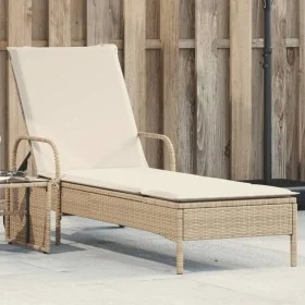 Wheelchair with synthetic beige rattan cushion by , Loungers - Ref: Foro24-368312, Price: 187,74 €, Discount: %