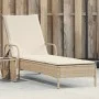 Wheelchair with synthetic beige rattan cushion by , Loungers - Ref: Foro24-368312, Price: 187,74 €, Discount: %
