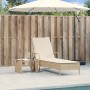 Liegestuhl mit Rädern und Kissen aus synthetischem Rattan in Beige. von , Liegen - Ref: Foro24-368312, Preis: 167,72 €, Rabat...