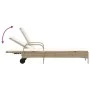 Wheelchair with synthetic beige rattan cushion by , Loungers - Ref: Foro24-368312, Price: 187,74 €, Discount: %