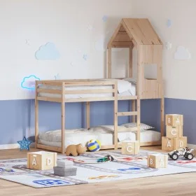 Massives Kiefernholz-Kinderbett-Dach 55x84x132 cm von , Zubehör für Betten und Lattenroste - Ref: Foro24-846894, Preis: 76,87...