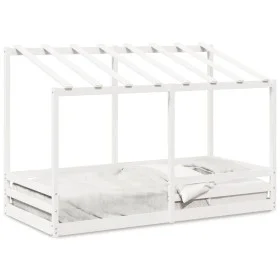 Kinderbett mit massivem Kieferndach in Weiß 100x200 cm. von , Betten und Lattenroste - Ref: Foro24-846998, Preis: 179,61 €, R...