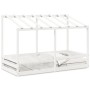 Cama infantil con techo madera maciza pino blanca 100x200 cm de , Camas y somieres - Ref: Foro24-846998, Precio: 182,46 €, De...