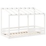 Cama infantil con techo madera maciza pino blanca 100x200 cm de , Camas y somieres - Ref: Foro24-846998, Precio: 182,46 €, De...