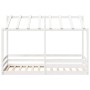 Cama infantil con techo madera maciza pino blanca 100x200 cm de , Camas y somieres - Ref: Foro24-846998, Precio: 182,46 €, De...