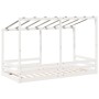 Cama infantil con techo madera maciza pino blanca 100x200 cm de , Camas y somieres - Ref: Foro24-846998, Precio: 182,46 €, De...