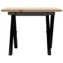 Center table with X frame made of solid pine wood and iron, measuring 40x40x35 cm. by , Coffee table - Ref: Foro24-3282680, P...