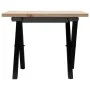 Center table with X frame made of solid pine wood and iron, measuring 40x40x35 cm. by , Coffee table - Ref: Foro24-3282680, P...