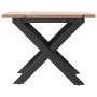 Center table with X frame made of solid pine wood and iron, measuring 40x40x35 cm. by , Coffee table - Ref: Foro24-3282680, P...