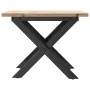 Center table with X frame made of solid pine wood and iron, measuring 40x40x35 cm. by , Coffee table - Ref: Foro24-3282680, P...