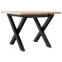 Center table with X frame made of solid pine wood and iron, measuring 40x40x35 cm. by , Coffee table - Ref: Foro24-3282680, P...