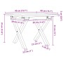 Center table with X frame made of solid pine wood and iron, measuring 40x40x35 cm. by , Coffee table - Ref: Foro24-3282680, P...