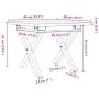 Center table with X frame made of solid pine wood and iron, measuring 40x40x35 cm. by , Coffee table - Ref: Foro24-3282680, P...