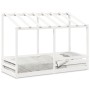 Kinderbett mit massivem Dach aus weißem Kiefernholz 75x190 cm von , Betten und Lattenroste - Ref: Foro24-847010, Preis: 124,8...