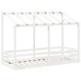 Cama infantil con techo madera maciza pino blanco 75x190 cm de , Camas y somieres - Ref: Foro24-847010, Precio: 123,75 €, Des...