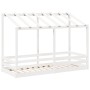 Kinderbett mit massivem Dach aus weißem Kiefernholz 75x190 cm von , Betten und Lattenroste - Ref: Foro24-847010, Preis: 124,8...