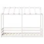 Cama infantil con techo madera maciza pino blanco 75x190 cm de , Camas y somieres - Ref: Foro24-847010, Precio: 123,75 €, Des...