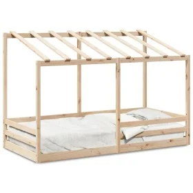 Kinderbett mit massivem Kieferndach in Weiß 80x200 cm von , Betten und Lattenroste - Ref: Foro24-847004, Preis: 125,25 €, Rab...